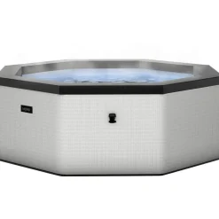 Ulkoporeallas Wave Spa Como, 6 hlöä, 90 suutinta, WiFi, kahdeksankulmainen, koottava, harmaa