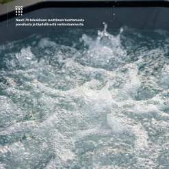 Ulkoporeallas Wave Spa Tahoe, 4 hlöä, 70 suutinta, WiFi, pyöreä, koottava, musta
