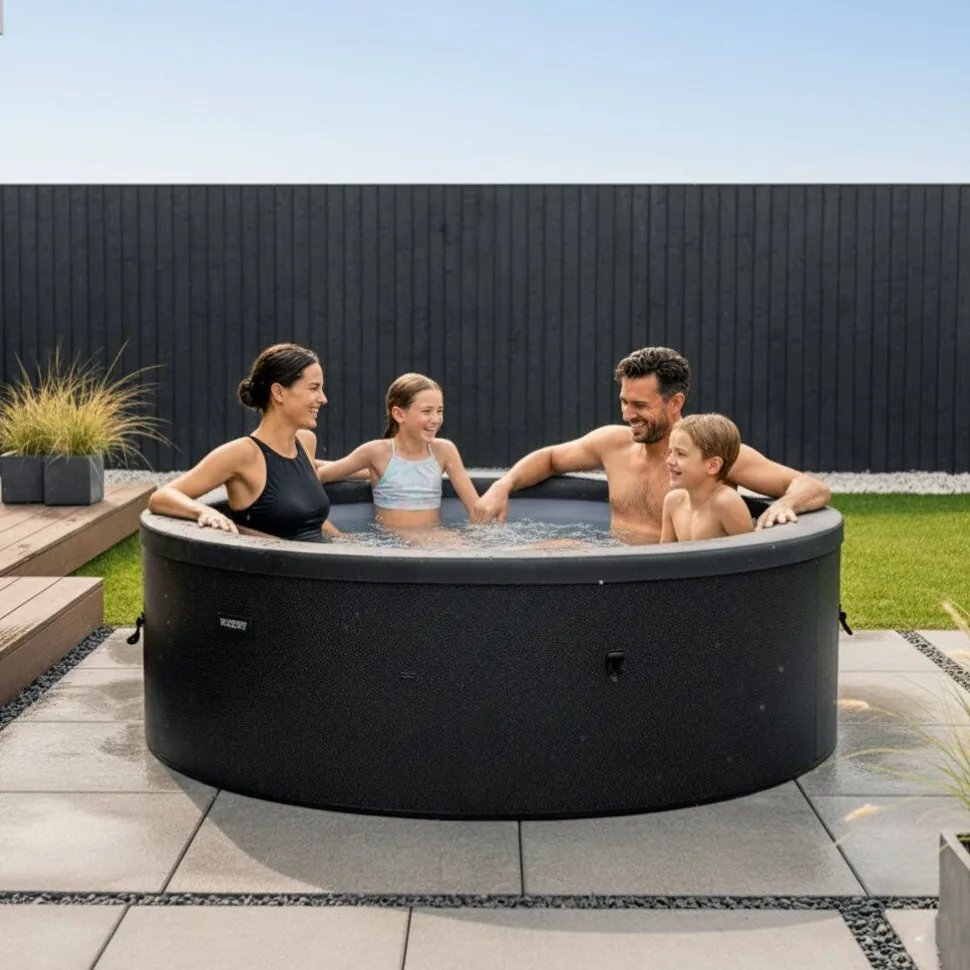 Ulkoporeallas Wave Spa Tahoe, 4 hlöä, 70 suutinta, WiFi, pyöreä, koottava, musta