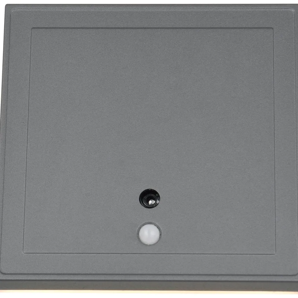 Ulkoseinävalaisin Trio Fortaleza LED 14x14cm ladattava liike- ja hämärätunnistin antrasiitti