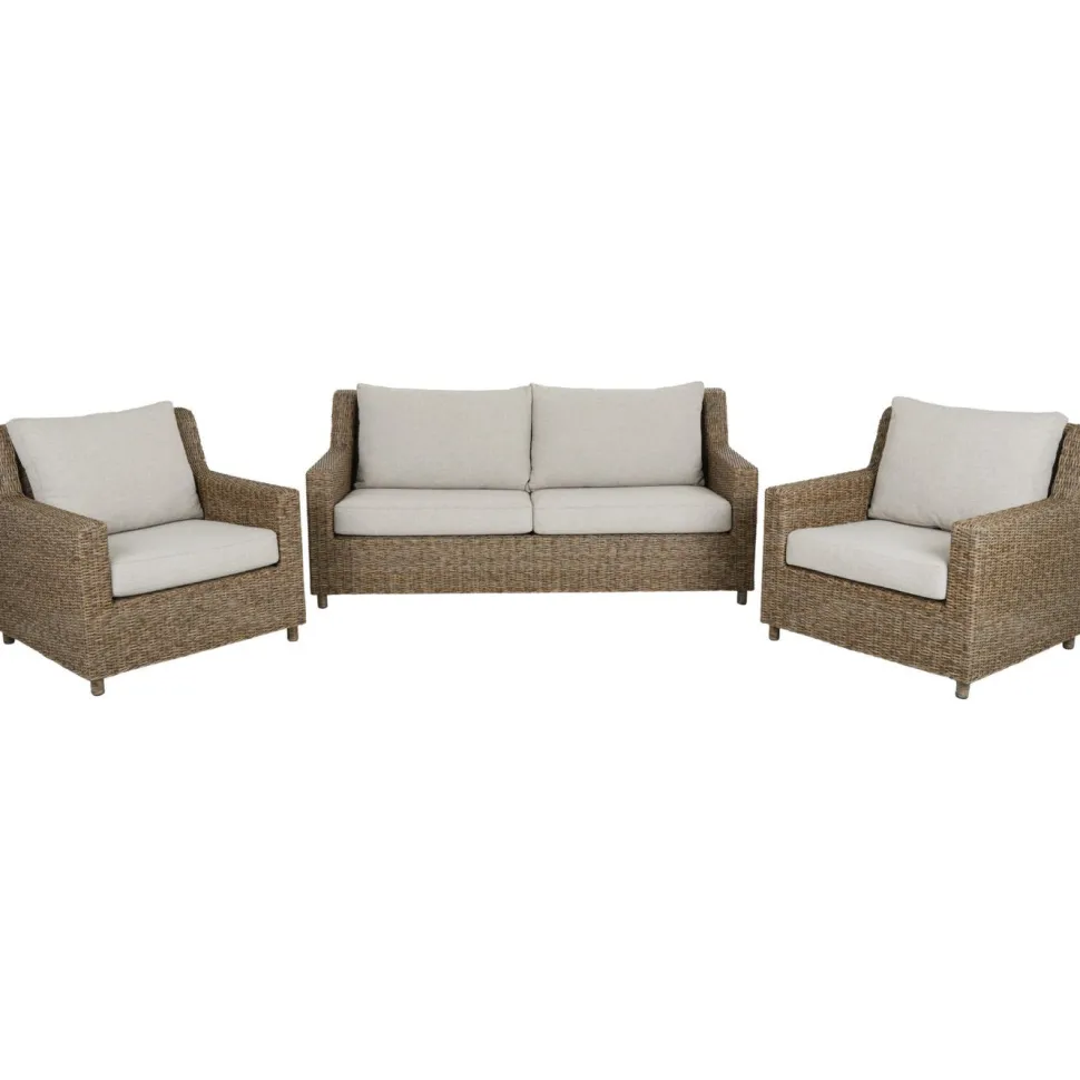 Ulkosohva Brafab Sandkorn, 2.5-istuttava, ruskea/beige