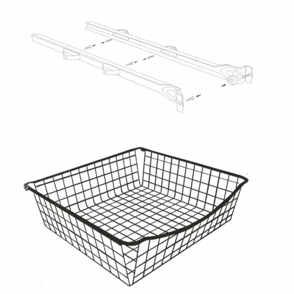 Ulosvedettävä lankakori Norscan Roller M60 500x150 mm valkoinen