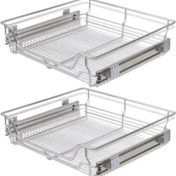 Ulosvedettävät ritilälaatikot 2 kpl 600mm hopea