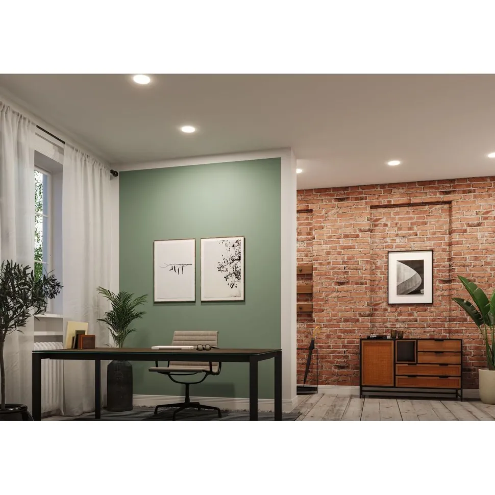 Upotettava LED-paneeli Paulmann VariFit Veluna Edge, IP44, Ø12cm, 8.5W, 3000K, valkoinen
