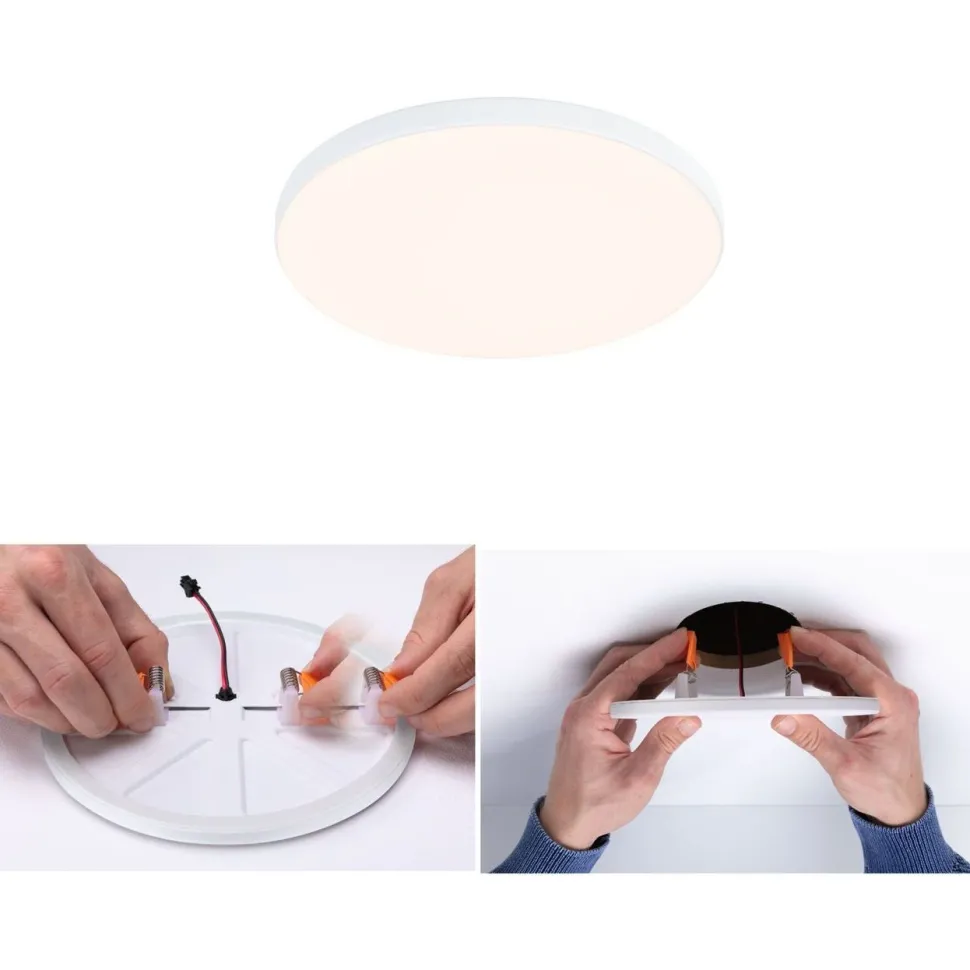 Upotettava LED-paneeli Paulmann VariFit Veluna Edge, IP44, Ø12cm, 8.5W, 3000K, valkoinen