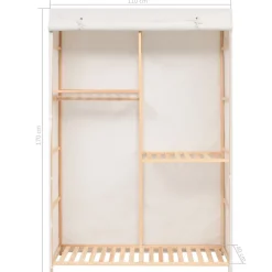 Vaatekaappi 3 hyllyä 110cm