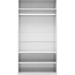 Vaatekaappi korkeakiilto valkoinen 100cm lastulevy