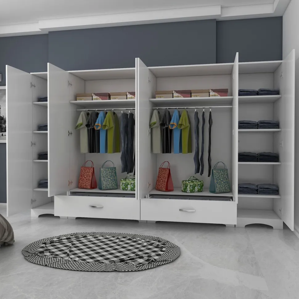 Vaatekaappi Linento Furniture F4-498, leveys 243cm