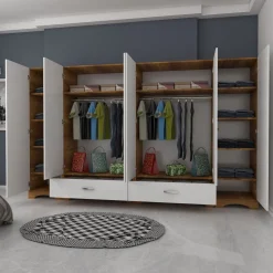 Vaatekaappi Linento Furniture F4-498, leveys 243cm