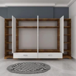 Vaatekaappi Linento Furniture F4-498, leveys 243cm
