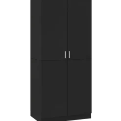 Vaatekaappi musta 80cm lastulevy