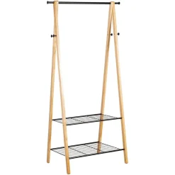 Vaateteline Home4You Forest, 79x45x155cm, musta/tammi