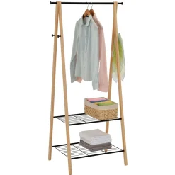 Vaateteline Home4You Forest, 79x45x155cm, musta/tammi
