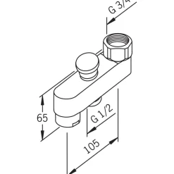 Vaihdinjuoksuputki Oras 221200 pituus 105 mm mutterikiinnityksellä