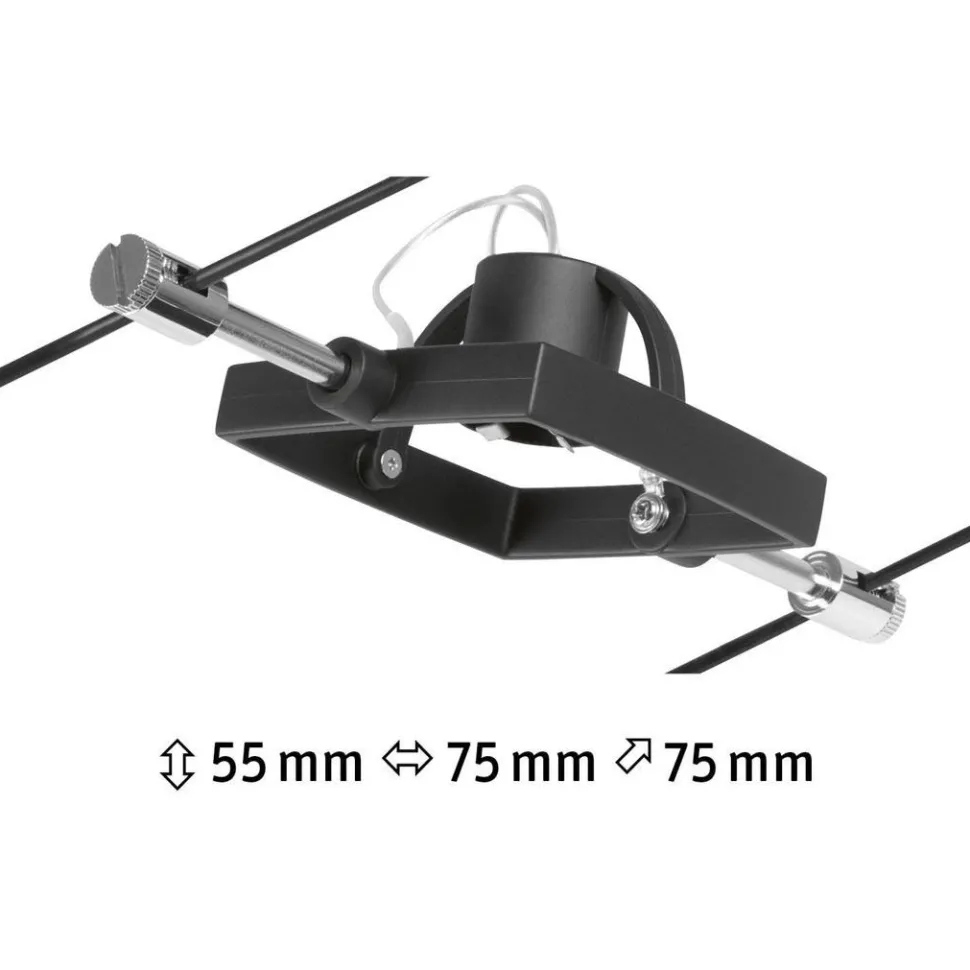 Vaijerivalaisin Paulmann CorDuo Mac II, GU5.3, 12V, mattamusta