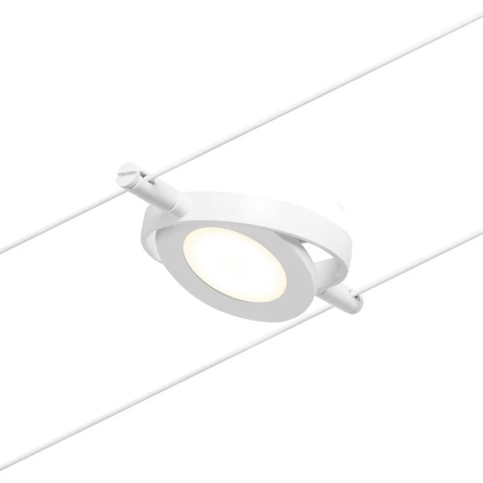 Vaijerivalaisin Paulmann CorDuo RoundMac, 200lm, 4.5W, 3000K, 12V, mattavalkoinen/kromi