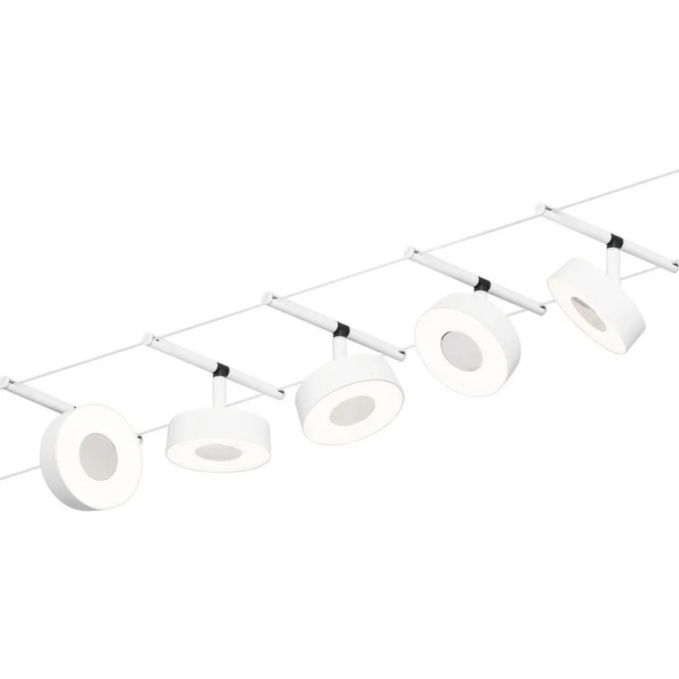 Vaijerivalaisinsetti Paulmann CorDuo Circle, 5x180lm, 5x5W, 3000K, 230/12V, eri värejä