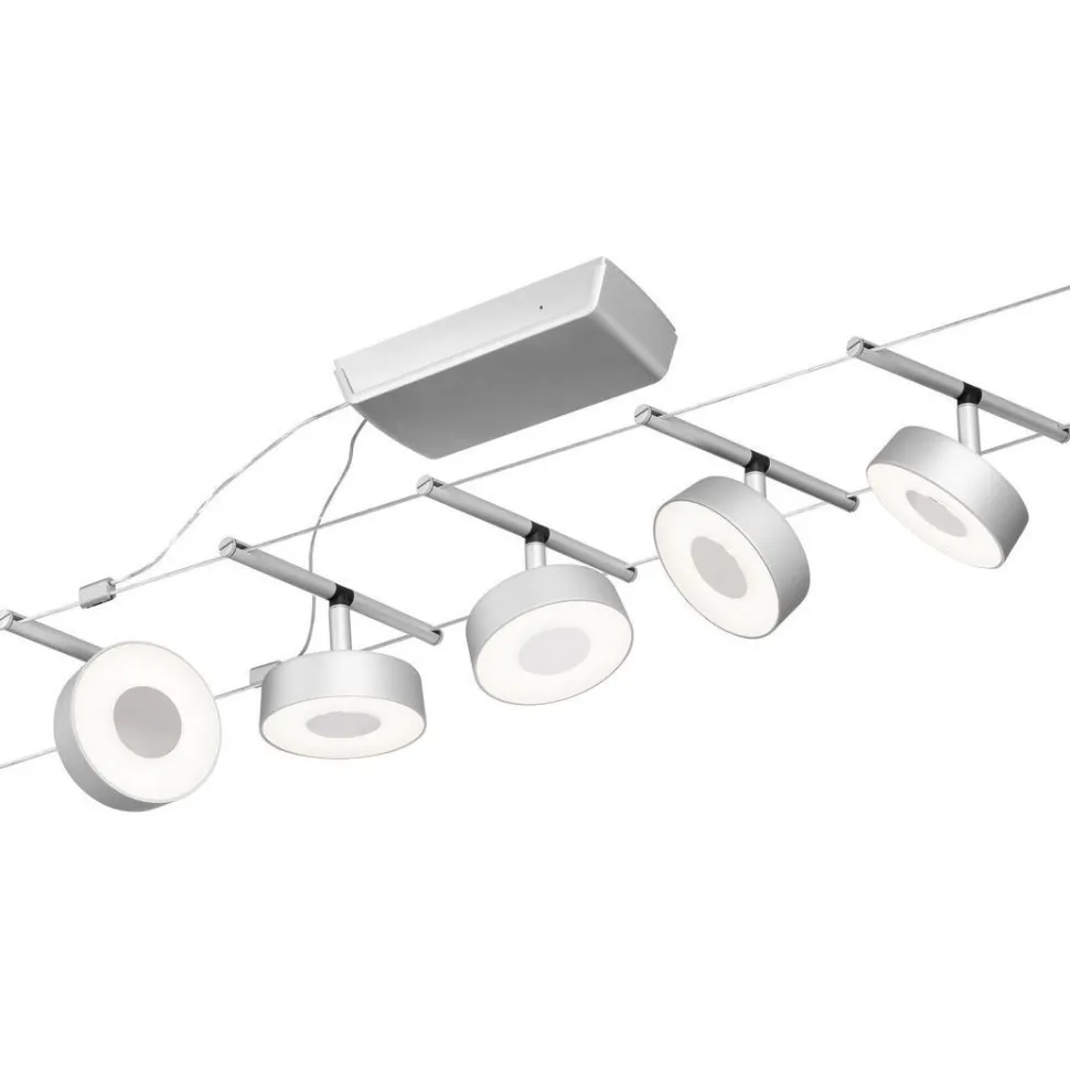 Vaijerivalaisinsetti Paulmann CorDuo Circle, 5x180lm, 5x5W, 3000K, 230/12V, eri värejä