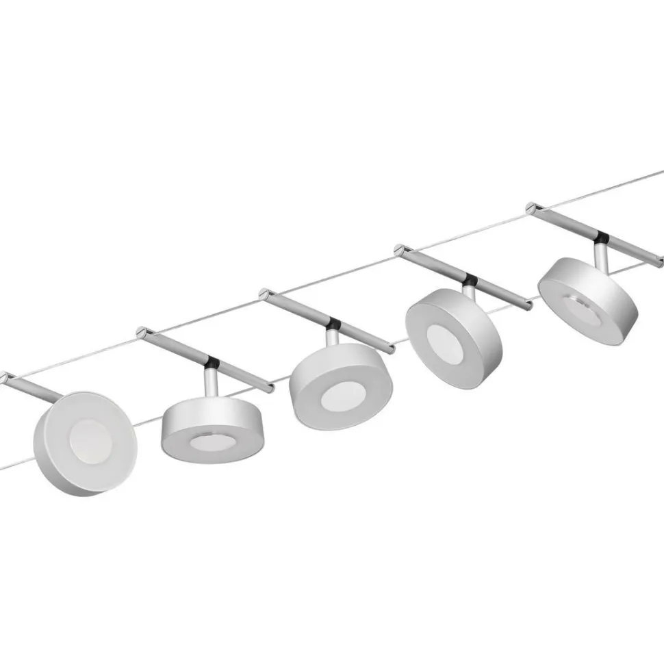 Vaijerivalaisinsetti Paulmann CorDuo Circle, 5x180lm, 5x5W, 3000K, 230/12V, eri värejä