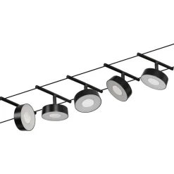 Vaijerivalaisinsetti Paulmann CorDuo Circle, 5x180lm, 5x5W, 3000K, 230/12V, eri värejä