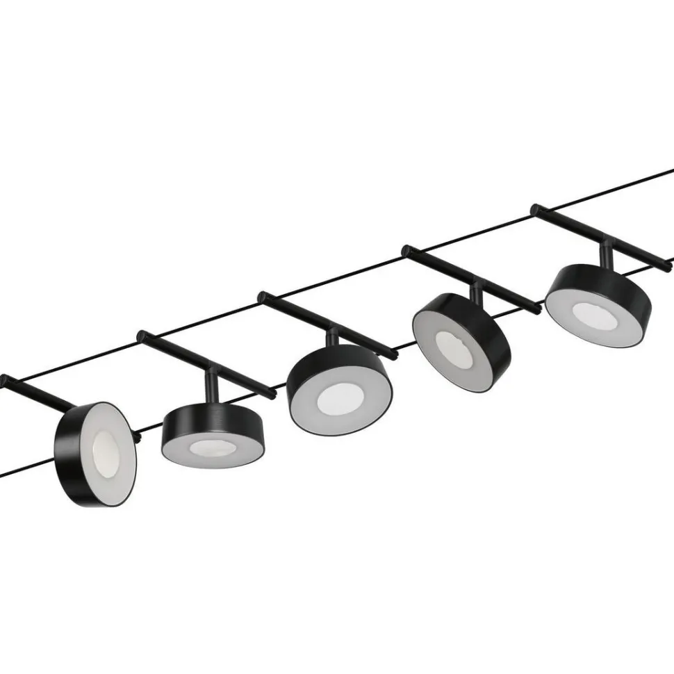 Vaijerivalaisinsetti Paulmann CorDuo Circle, 5x180lm, 5x5W, 3000K, 230/12V, eri värejä