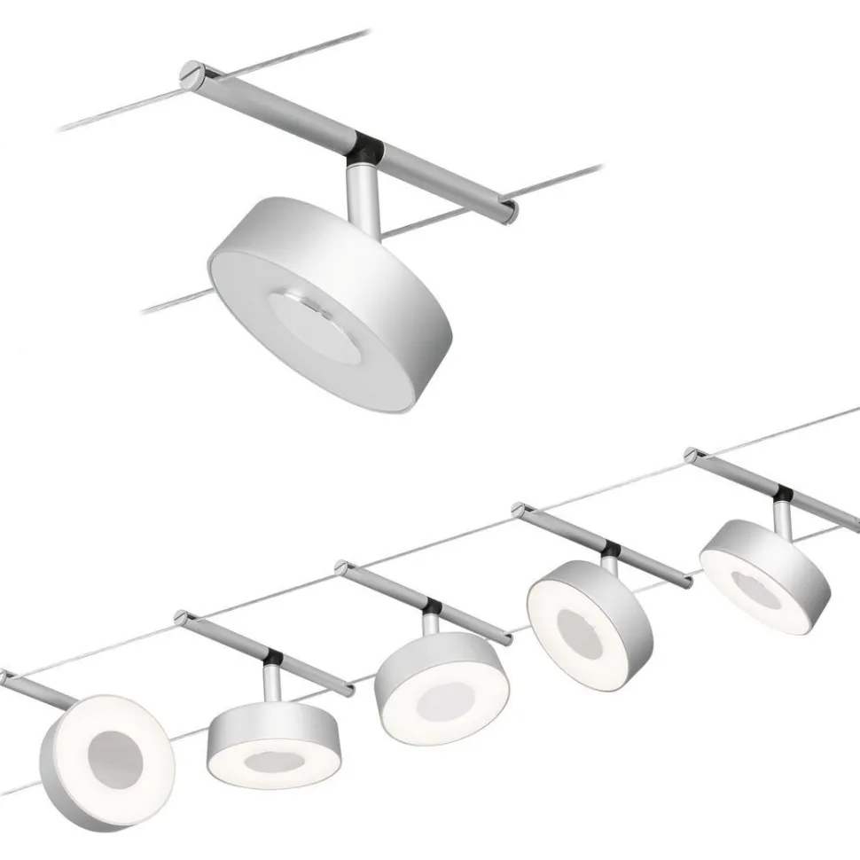 Vaijerivalaisinsetti Paulmann CorDuo Circle, 5x180lm, 5x5W, 3000K, 230/12V, eri värejä