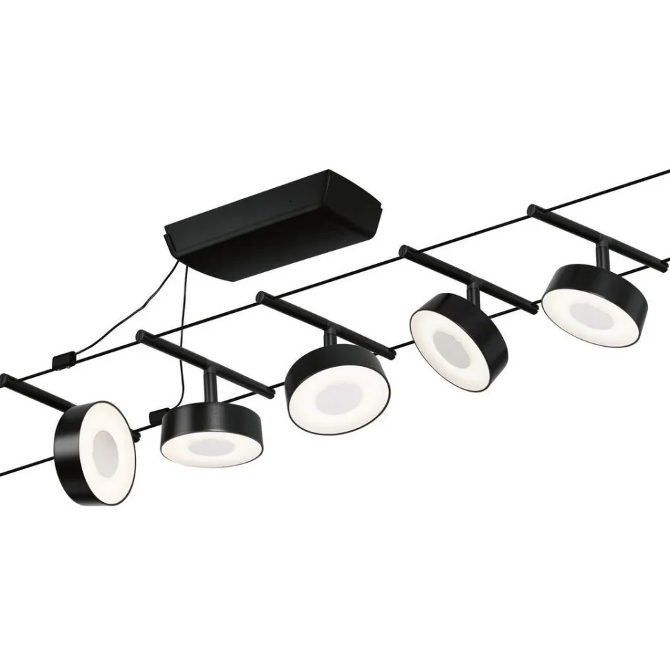 Vaijerivalaisinsetti Paulmann CorDuo Circle, 5x180lm, 5x5W, 3000K, 230/12V, eri värejä