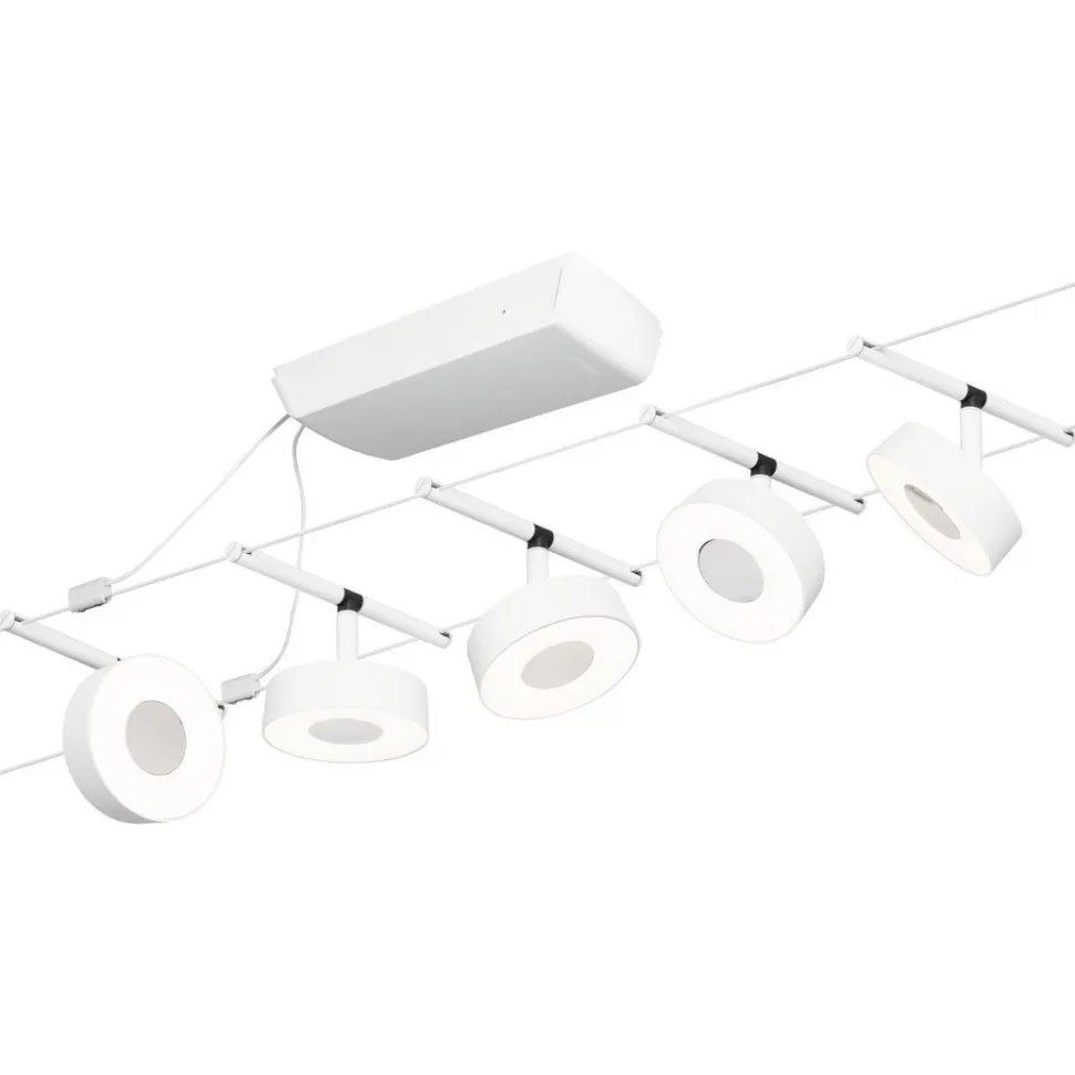 Vaijerivalaisinsetti Paulmann CorDuo Circle, 5x180lm, 5x5W, 3000K, 230/12V, eri värejä