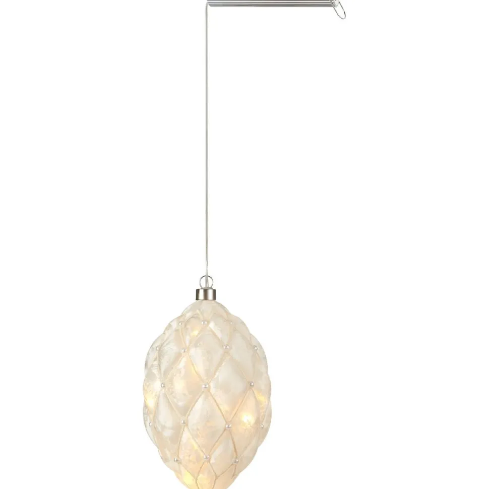 Valokoriste Markslöjd Pearl soikea 20 valoa roikkuva paristokäyttöinen valkoinen