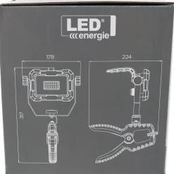 Valonheitin LED Energie, 20W, 1700lm, IP44, puristimella, keltainen