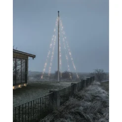 Valosarja lipputankoon Konstsmide, IP44, 500 x frostattu valettu LED, 6-7m lipputangot