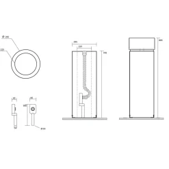 Vapaasti seisova pesuallas Kerasan Oke, lattiaviemäri S-trap, ø30x88.5cm