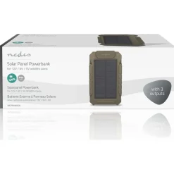 Varavirtalähde aurinkopaneelilla Nedis WCPBK80GN, 8000mAh