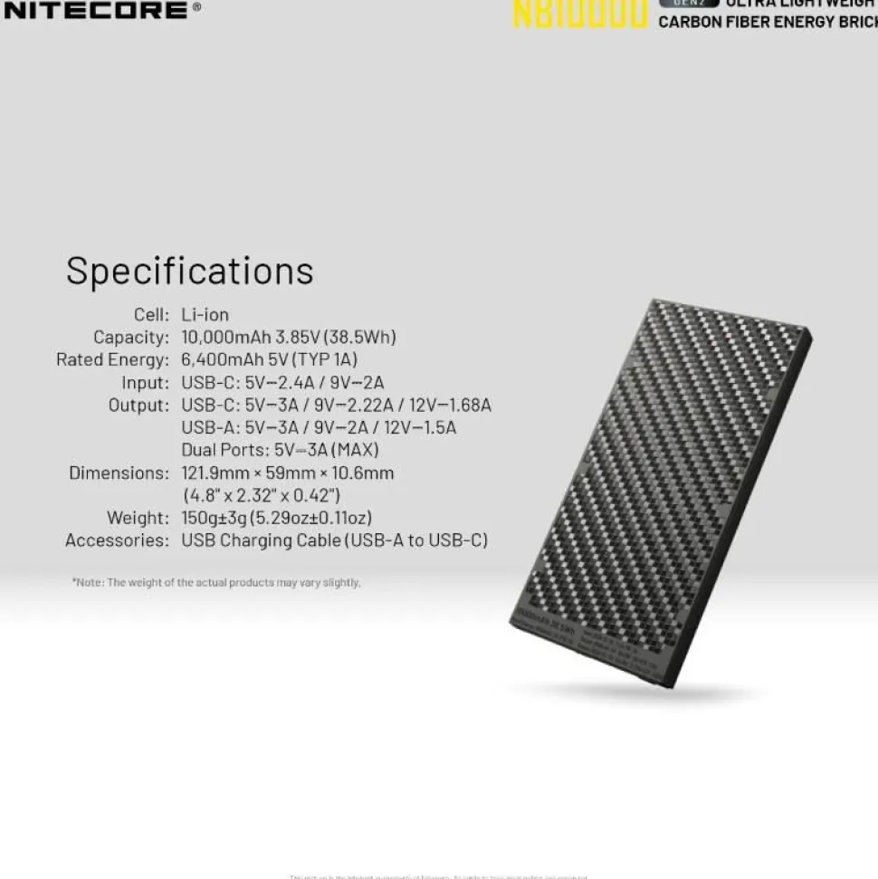 Varavirtalähde Nitecore NB10000 Gen2 10000mAh