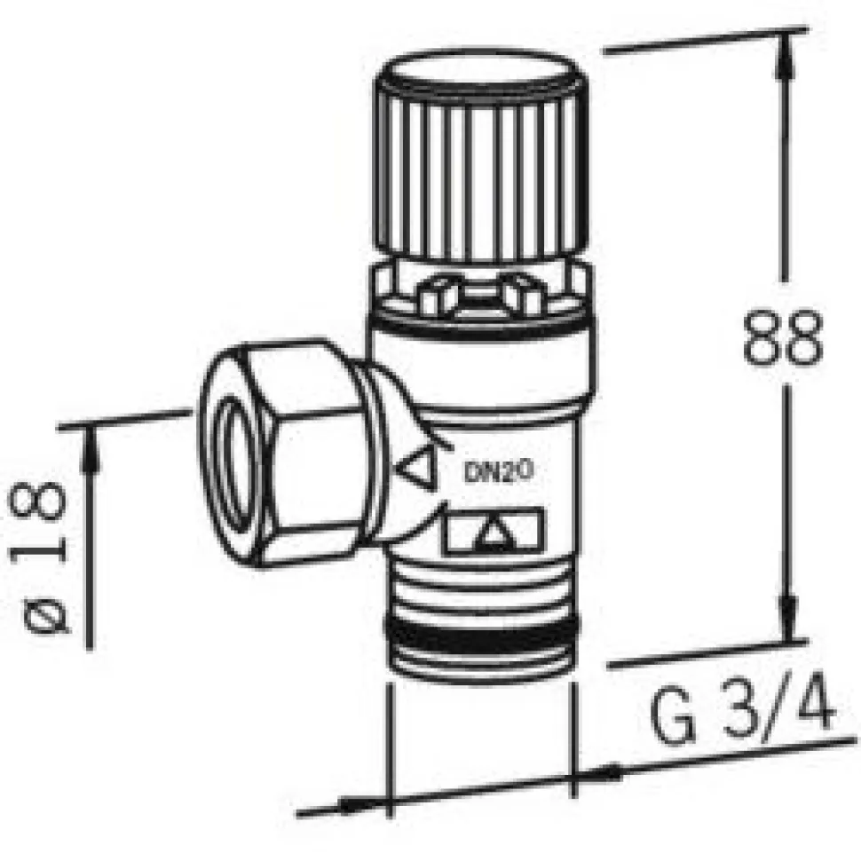 Varoventtiili Oras 430200 DN20 10 bar