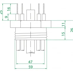 Vastussauva Pistesarjat Effekt 90PI  230/400v 625mm