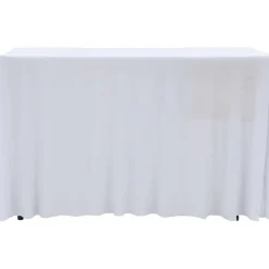 Venyvät pöytäliinat 2 kpl helmalla 183x76x74 cm valkoinen