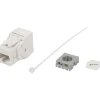 Verkkoliitin Pistesarjat Cat6 RJ45 UTP Keystone, valkoinen