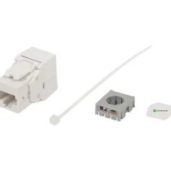 Verkkoliitin Pistesarjat Cat6 RJ45 UTP Keystone, valkoinen