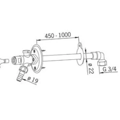 Vesipostiventtiili Oras 431520 DN 20/450-1000 mm jäätymätön