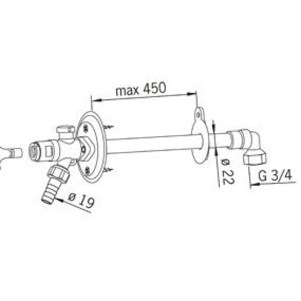 Vesipostiventtiili Oras 431420 DN 20/250-450 mm jäätymätön