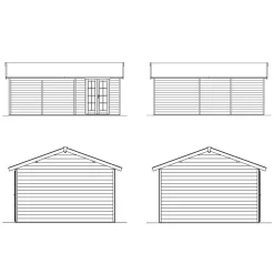 Vierasmaja katoksella Skan Holz Tilburg 9,5 + 13,8 m² harmaa