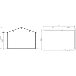 Vierasmaja katoksella Skan Holz 9,5 + 13,8 m²