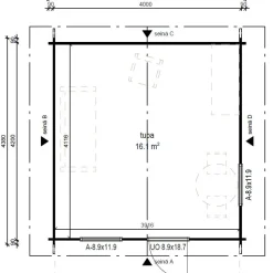 Vierasmaja LP Garden V-L, 16m², harjakatto