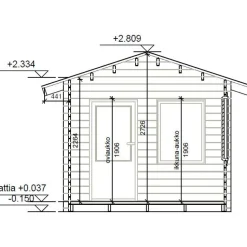 Vierasmaja LP Garden V-M, 10m², harjakatto