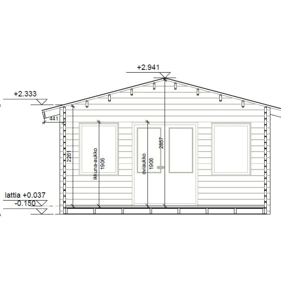 Vierasmaja LP Garden V-XL, 20m², harjakatto