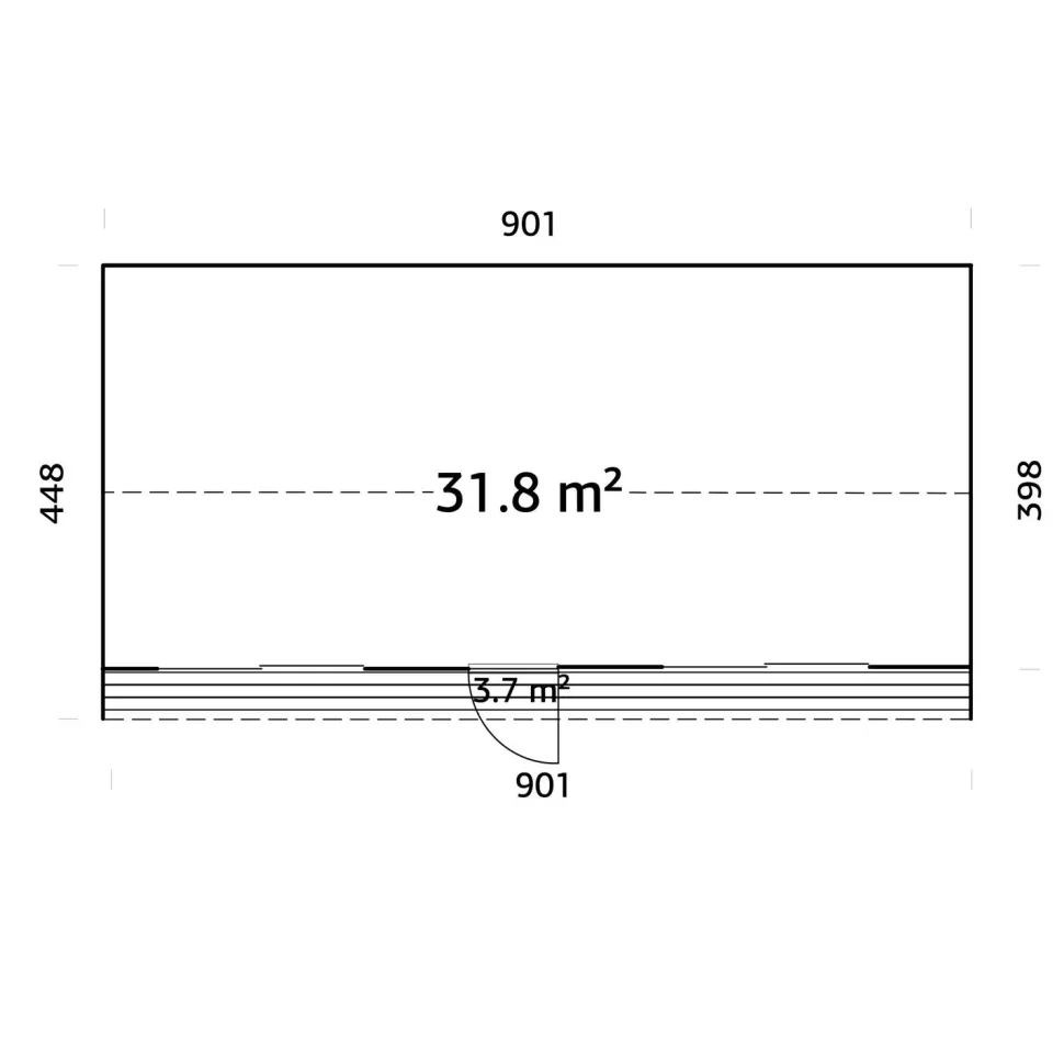 Vierasmaja Palmako Rebekka 31,8 m2, puuvalmis