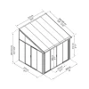 Viherhuone Palram-Canopia SanRemo Veranda, 9.2m², 3x3.05ft, harmaa
