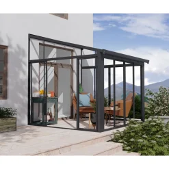 Viherhuone Palram-Canopia SanRemo Veranda, 9.2m², 3x3.05ft, harmaa