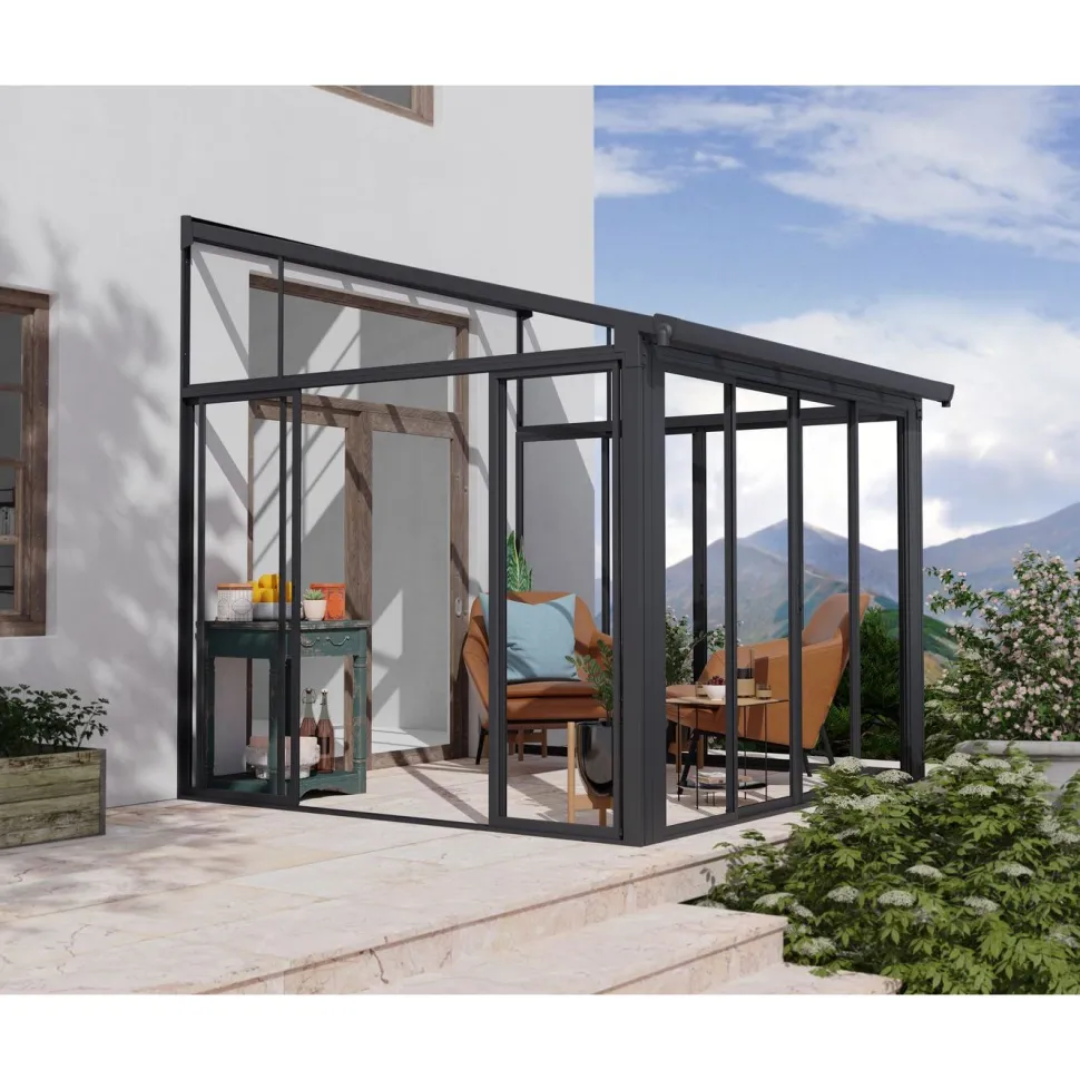 Viherhuone Palram-Canopia SanRemo Veranda, 9.2m², 3x3.05ft, harmaa
